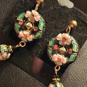Vintage cloisonne post earrings